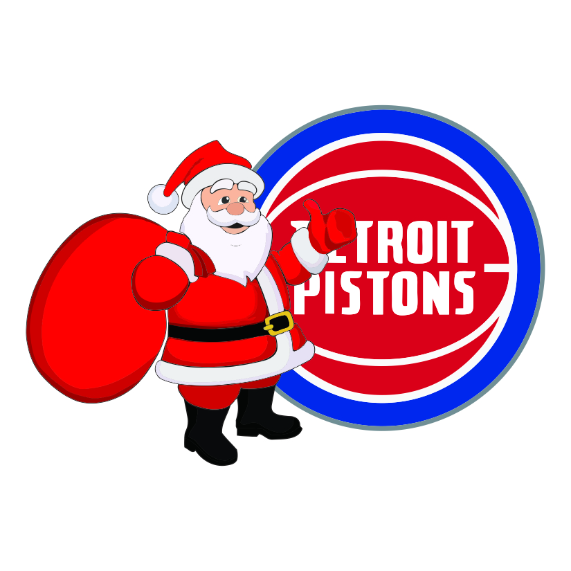 Detroit Pistons Santa Claus Logo iron on paper